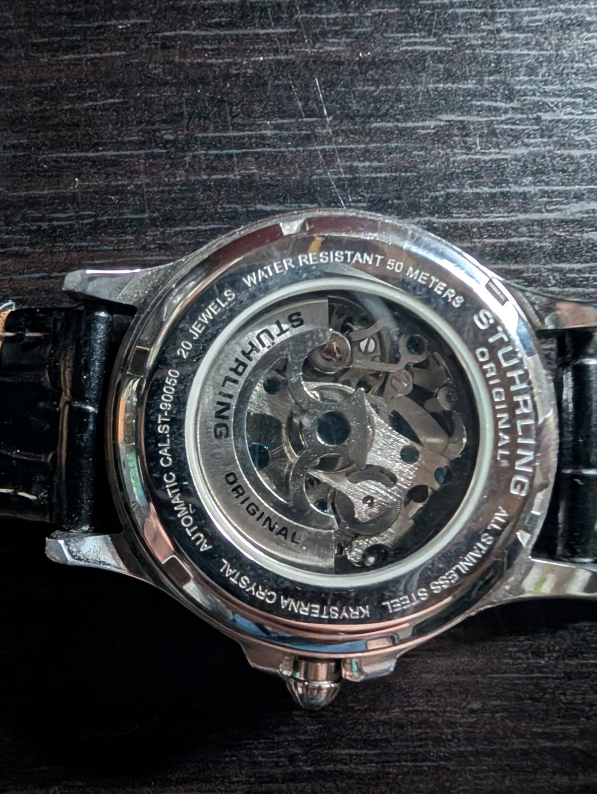 Stuhrling Original Men’s Automatic Skeleton Watch 20 Jewels CAL.ST-90050