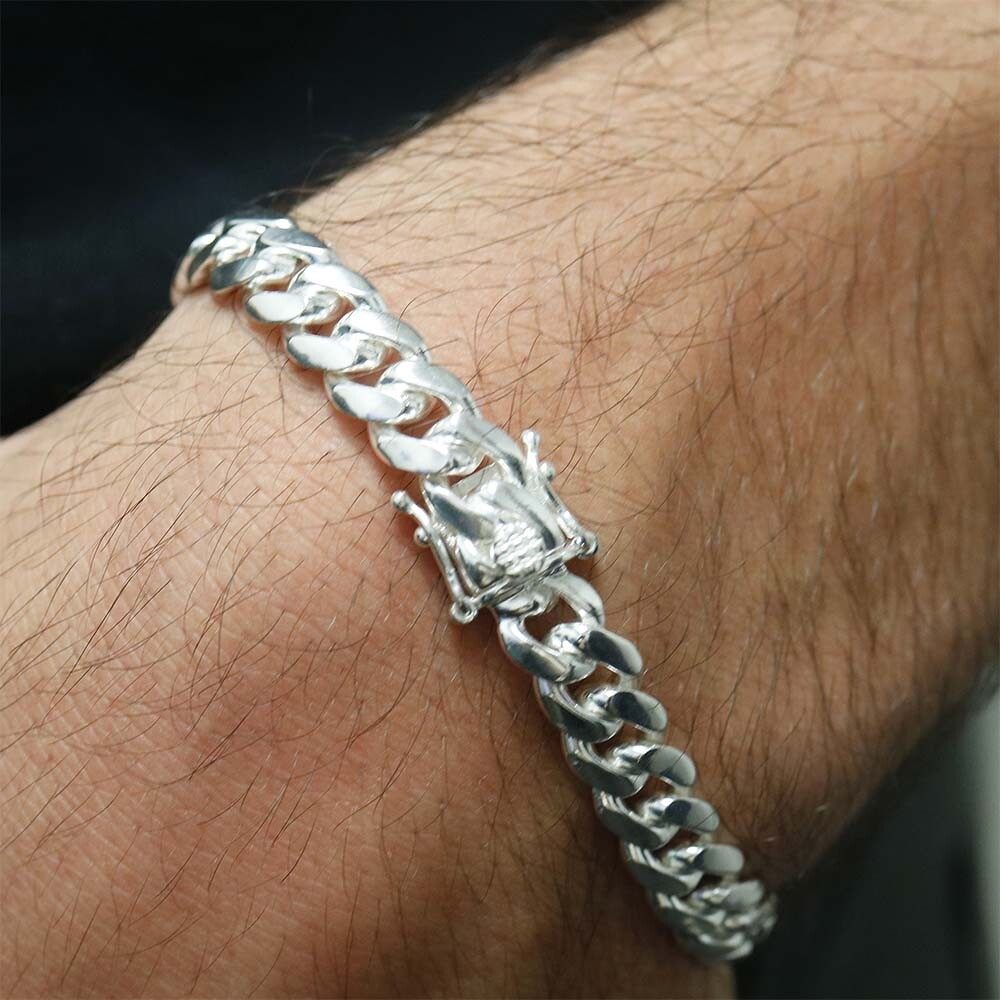 Verona Jewelers 925 Sterling Silver 6MM Italian Miami Cuban Necklace/Bracelet