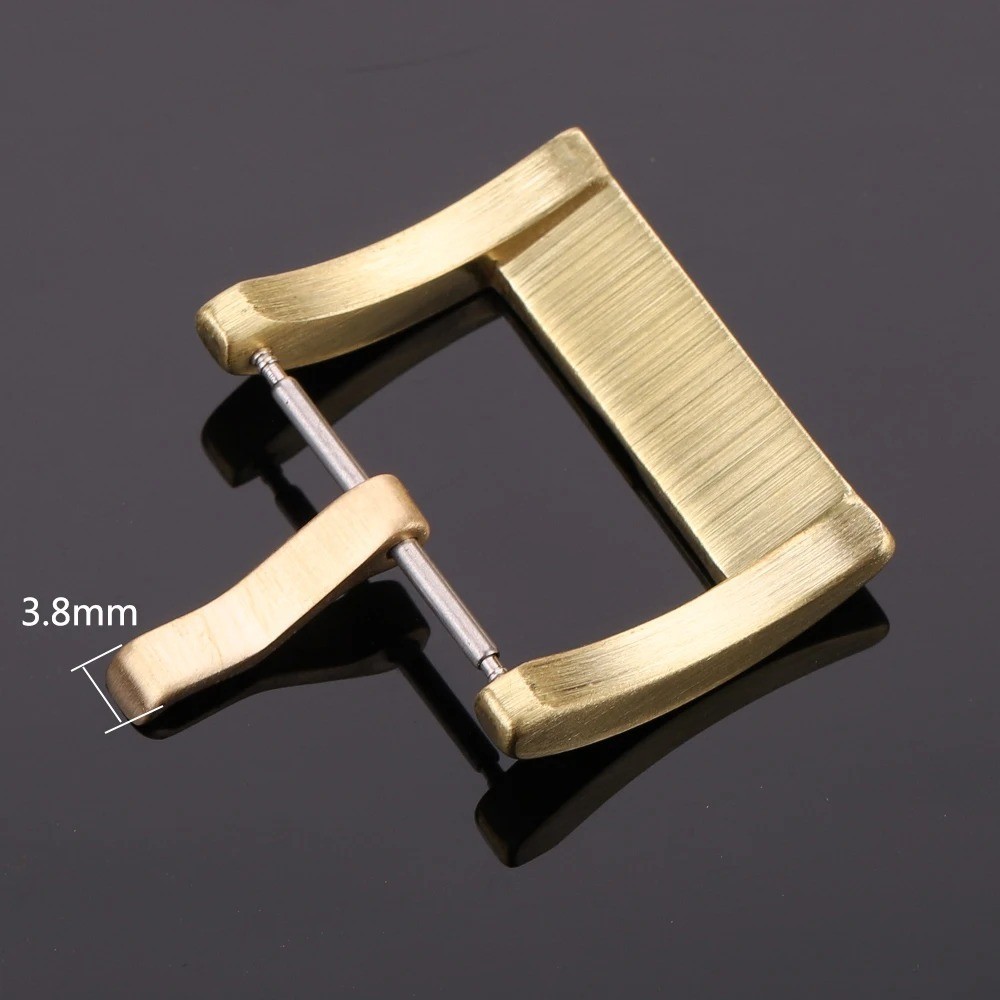 Metal Watch Band Pin Buckle Durable Bronze Solid Copper Strap Clasp 18-24mm