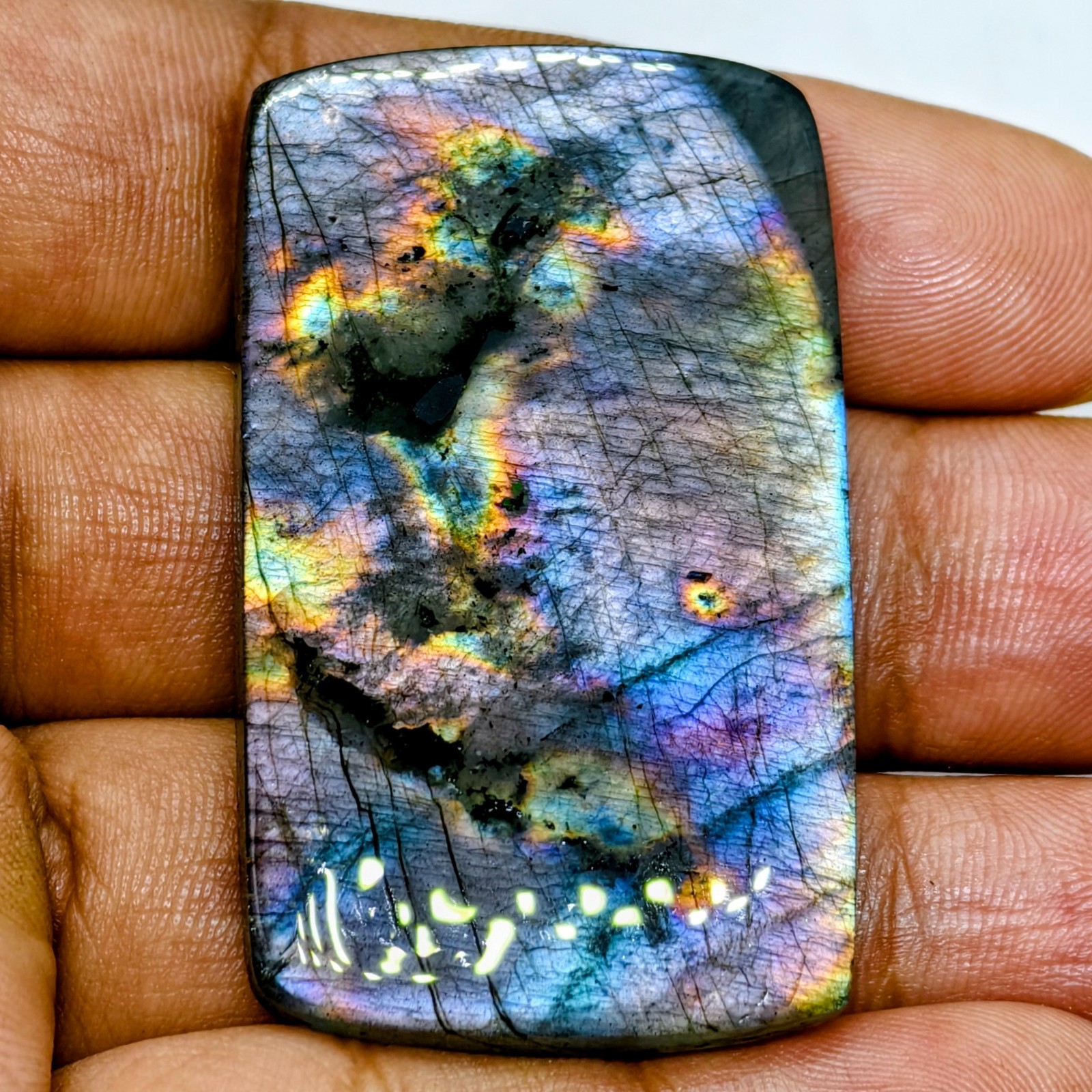 83 Cts Natural Labradorite Cabochon Gemstone For Jewelry 48.1×28.5×5.4 MM