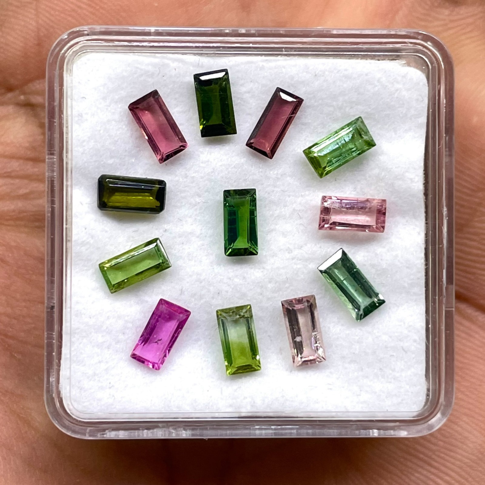12 Pcs Natural Multi Tourmaline 6-6.3mm Baguette Cut Loose Untreated Gemstones