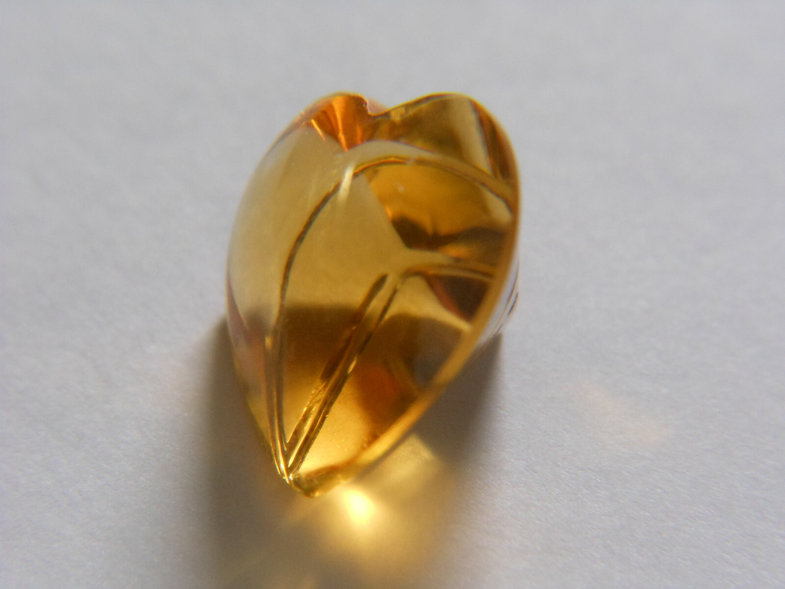 Citrine Fancy Laser Heart Cut 5.18 cts, USA 20 Year Vendor, German