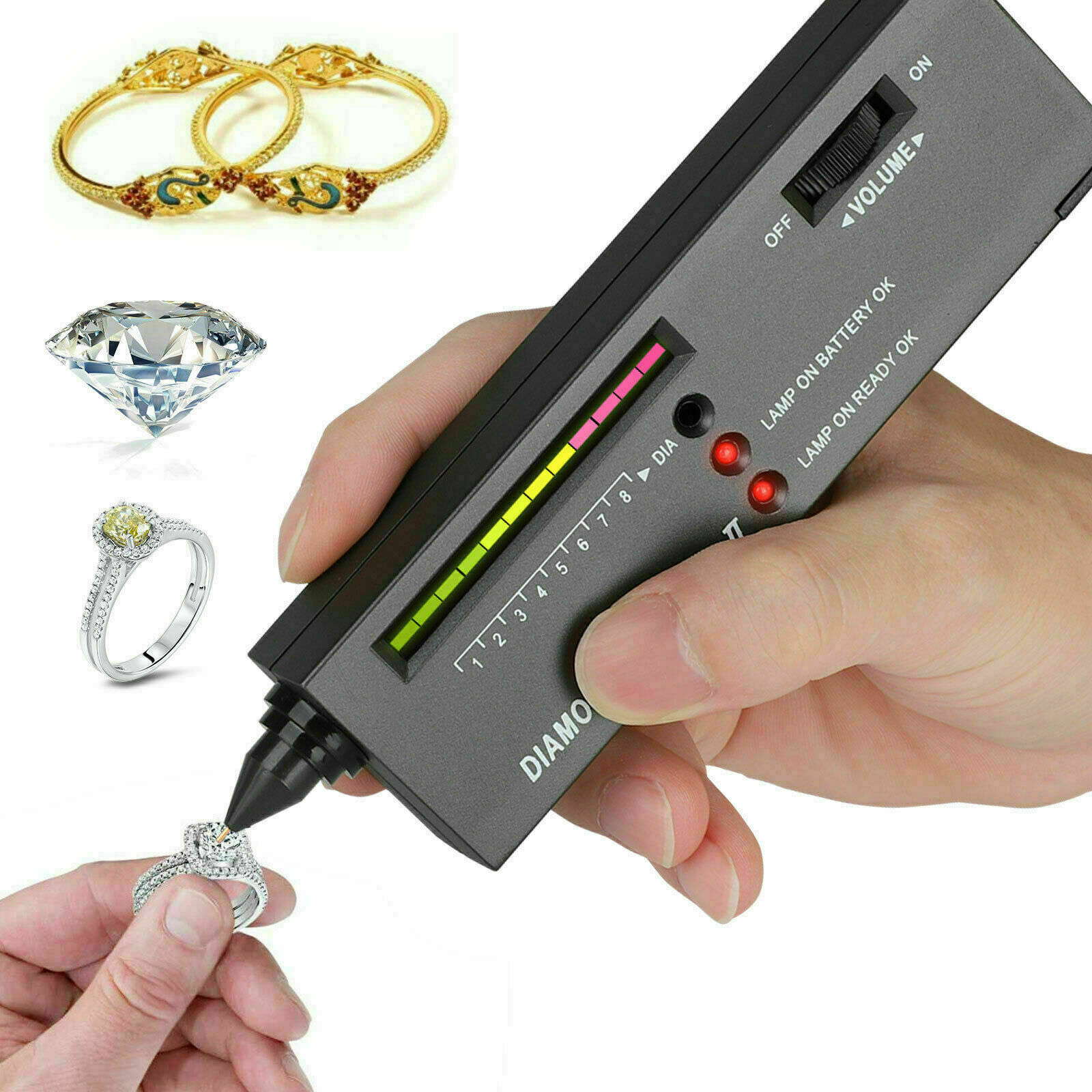 Diamond Jeweler Tool Kit Portable Gemstone Tester Selector Testing Gold Pen
