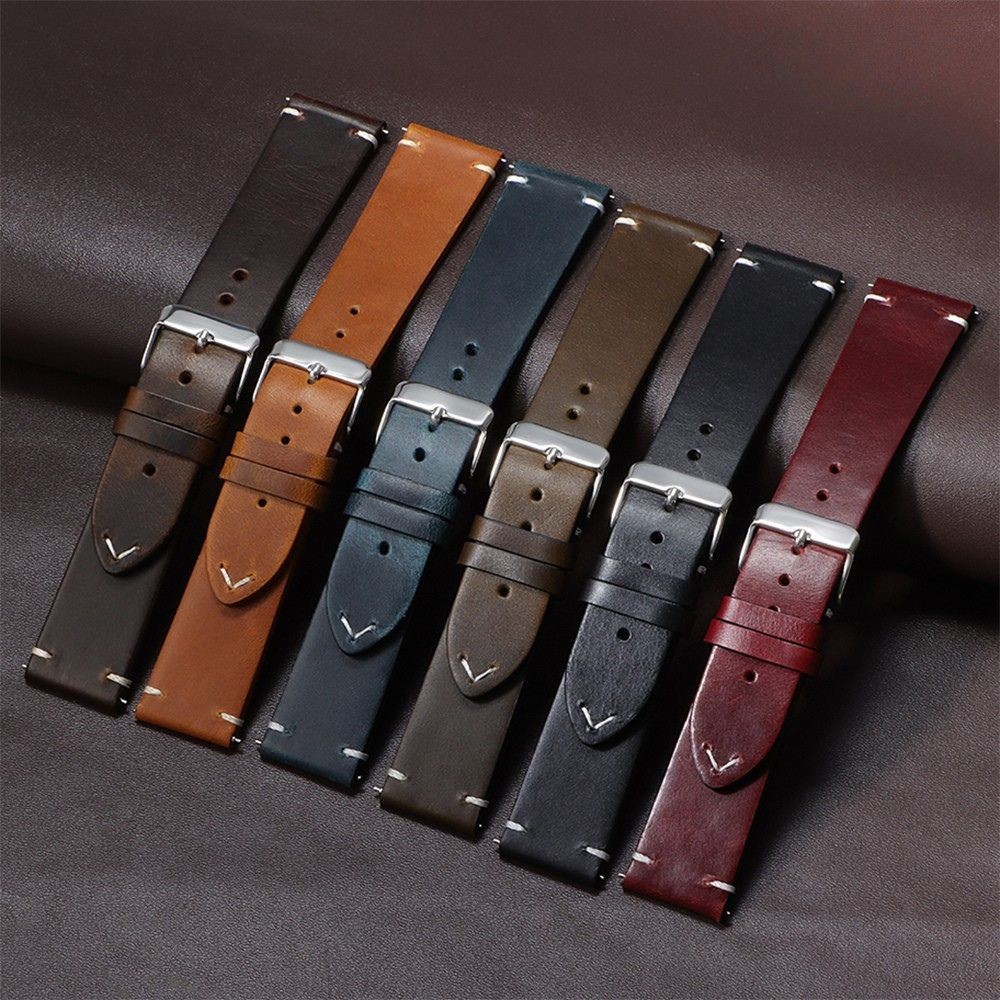 18mm 20mm 22mm Vintage Oil Wax Leather Watchband 19mm 21mm 24mm Cowhide Strap