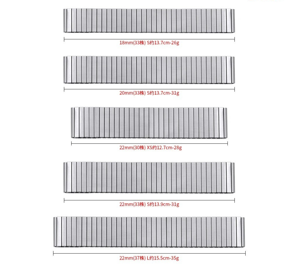 22mm Elastic Stainless Steel Watch Band Metal Stretch Expansion Springs Bracelet