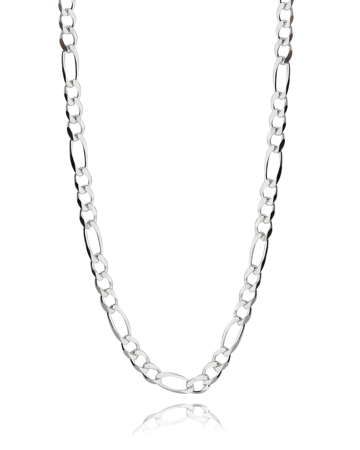 4mm Figaro Chain Necklace – 925 Sterling Silver – Italy 16, 18, 20, 22, 24, 30″