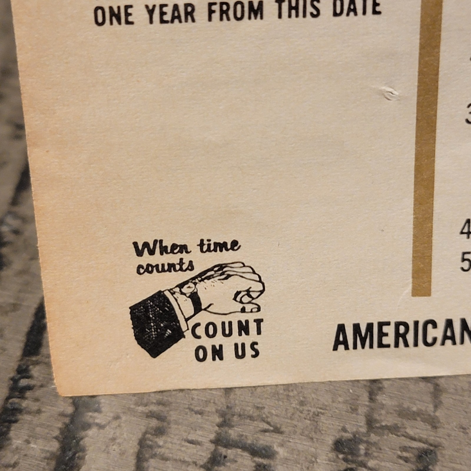 American Watch Service One Year Guarantee