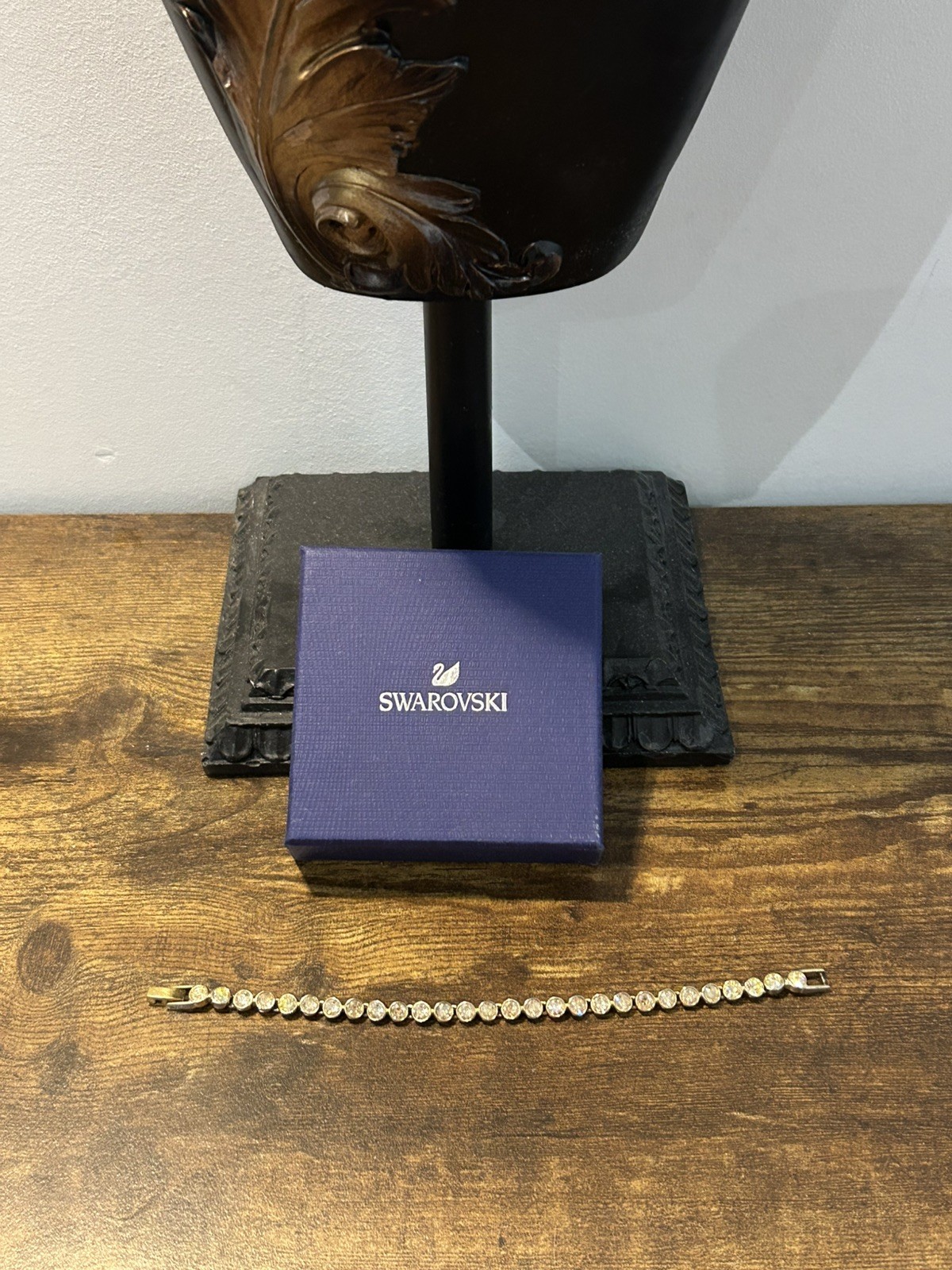 Stunning Swarovski Champagne Yellow Gold Plated Tennis Bracelet see Description