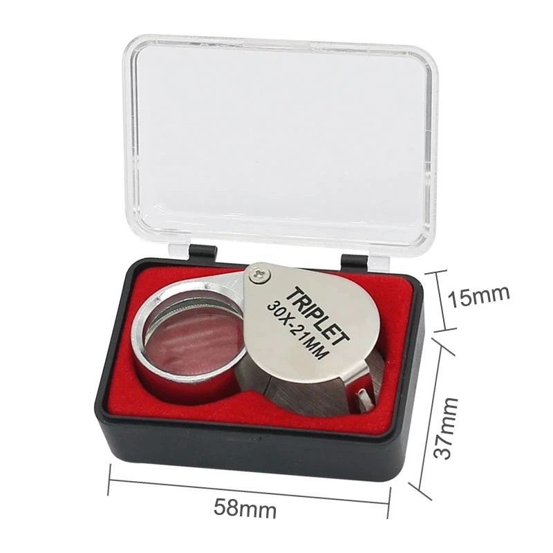 10-30X Jeweler’s Glass Magnifying Loupe-Eye Magnifier for Jewelry, Coin, Stamp