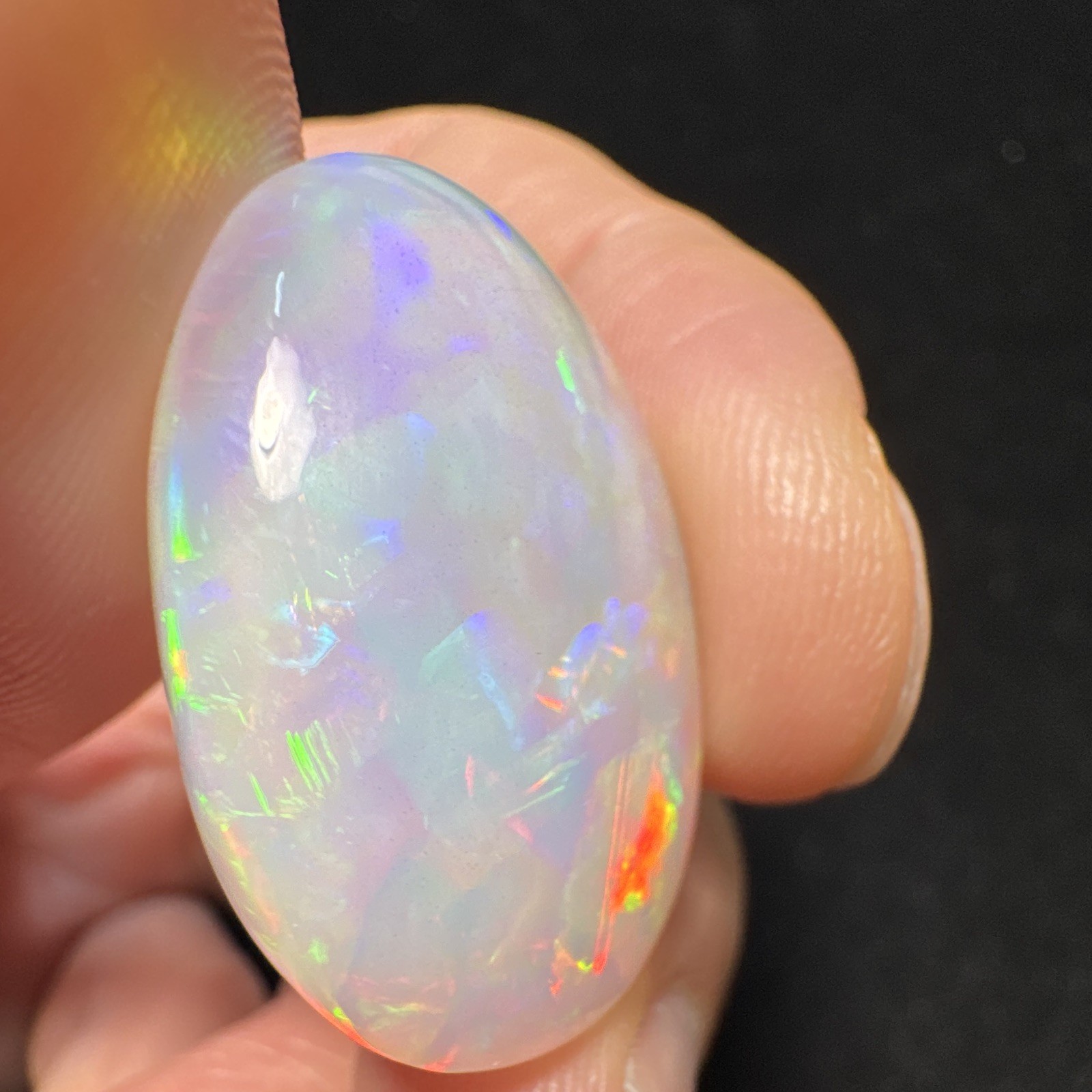 Oval Polished Opal Cabochon Loose Gemstone Multicolor Opalescence 1pc