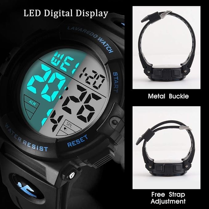 Mens Digital Watch Sports Military Watches Waterproof Outdoor Chronograph Wrist
