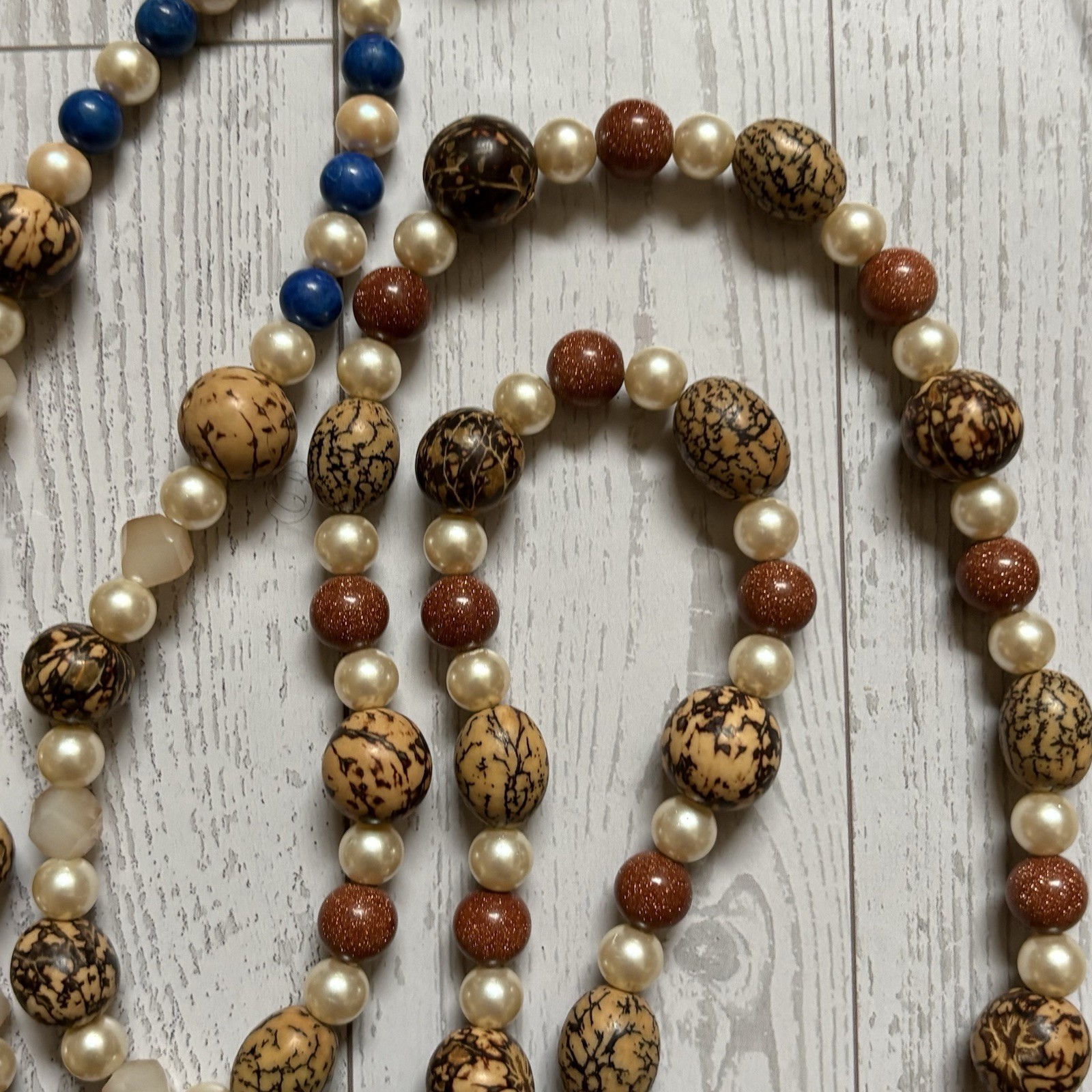 Vintage Tribal Nepal Tibetan Jewelry Lot Carved Trade Beads Nuts Stones Resin