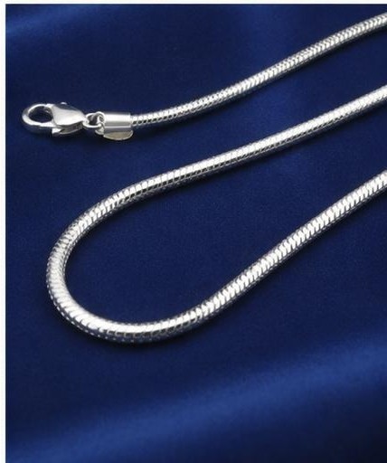925 Sterling Silver Snake Chain Necklace 25 Inch 2mm Pendant Chain