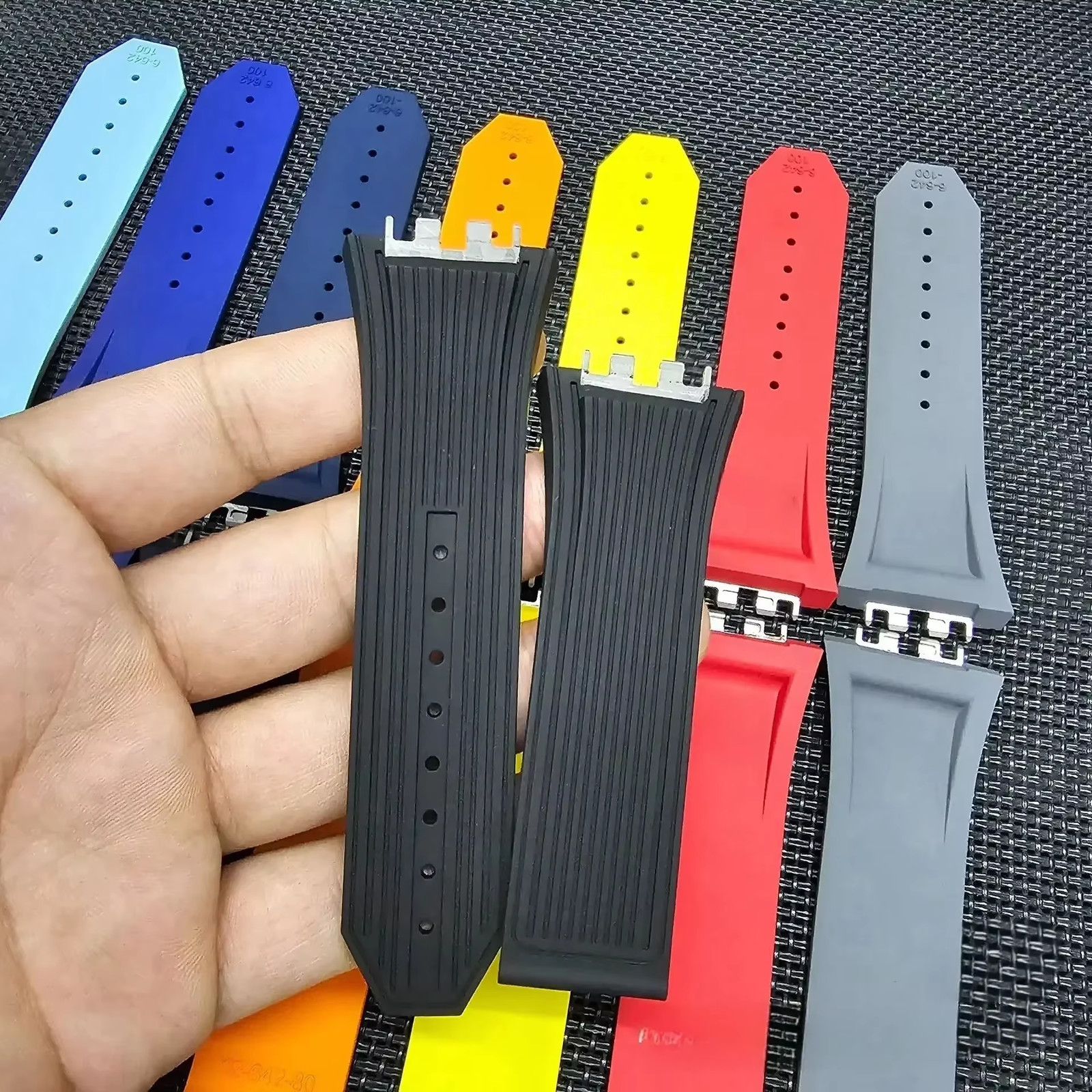 30/22mm Rubber Watch Strap Fits HB Spirit of Big Bang 42mm 642 Series