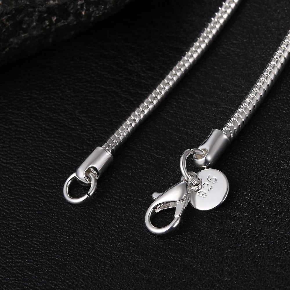 925 Sterling Silver Snake Chain Necklace Shiny 925 Stamp Non-Tarnish Brand New