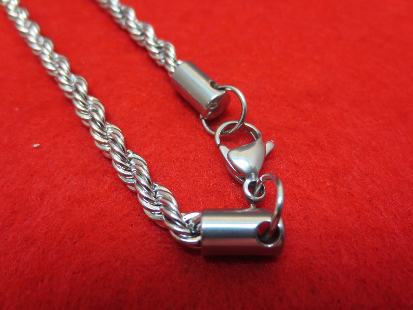 16″-30″ 2.5/3/4/5mm SILVER OR GOLD STAINLESS STEEL ROPE CHAIN USA SELLER