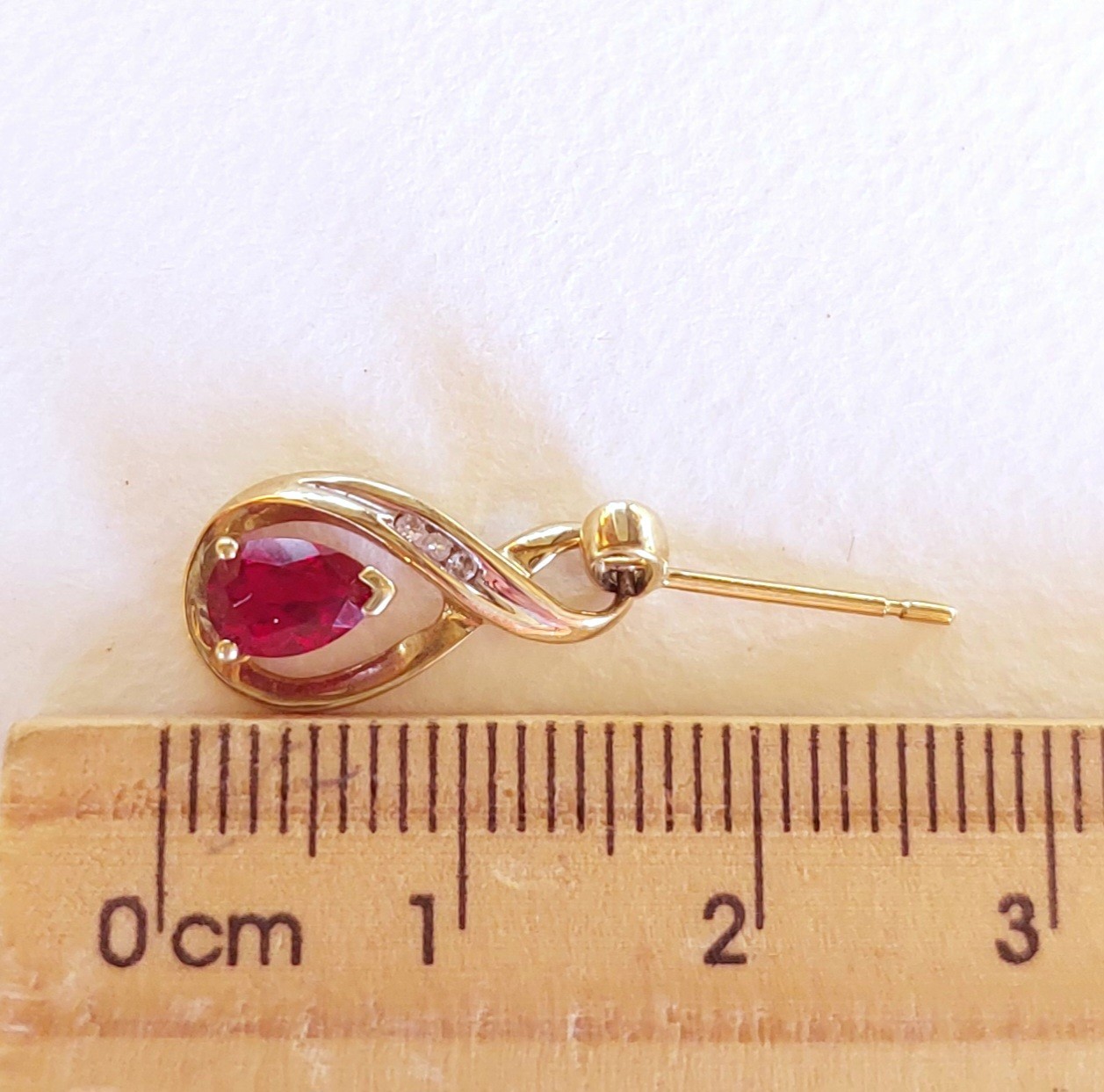 9 Carat Gold and Ruby & Diamond Earrings – with Gift Tag