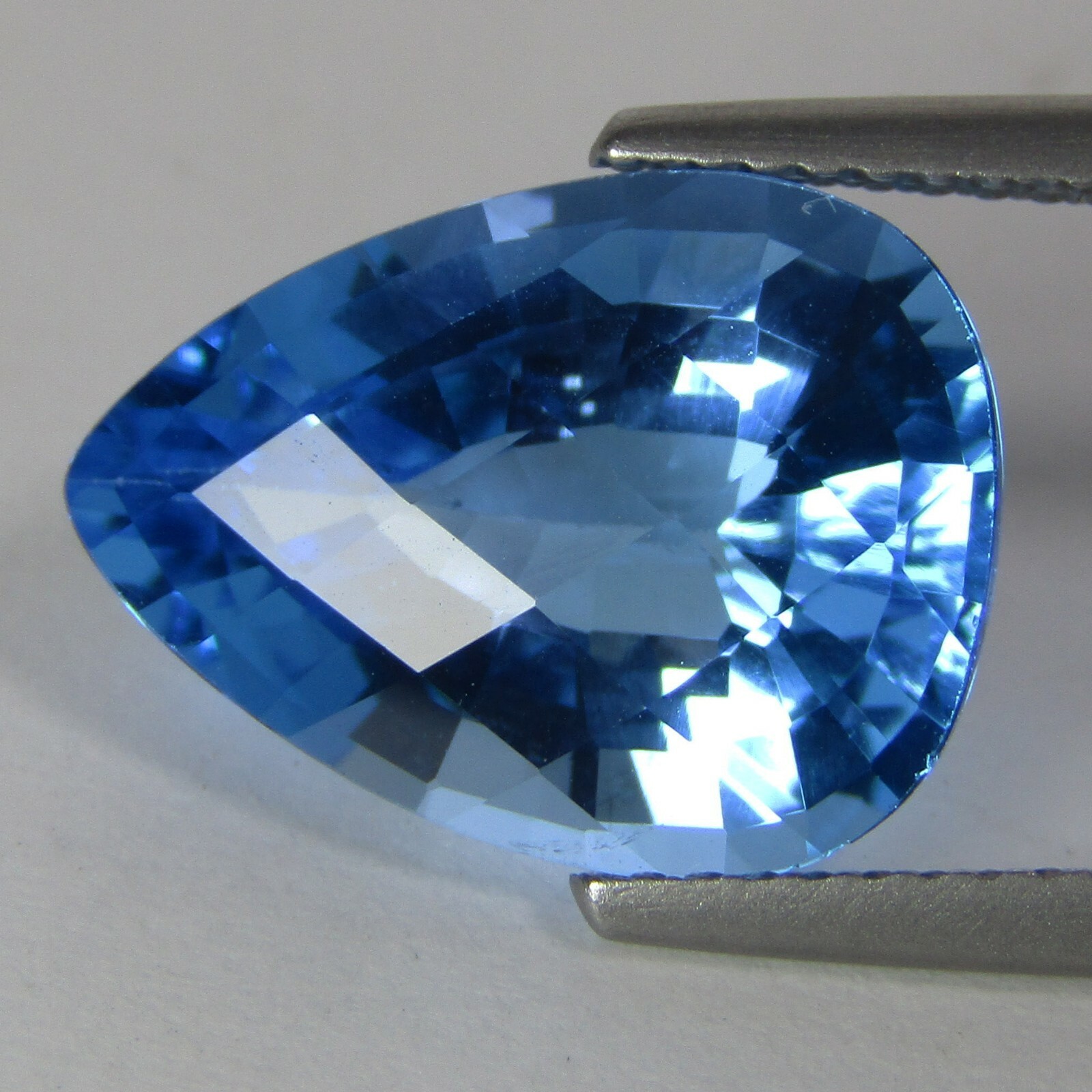 6.70Cts Stunning Natural Swiss Blue Topaz Pear Step Cut Brazil Gemstone Rf-VDO