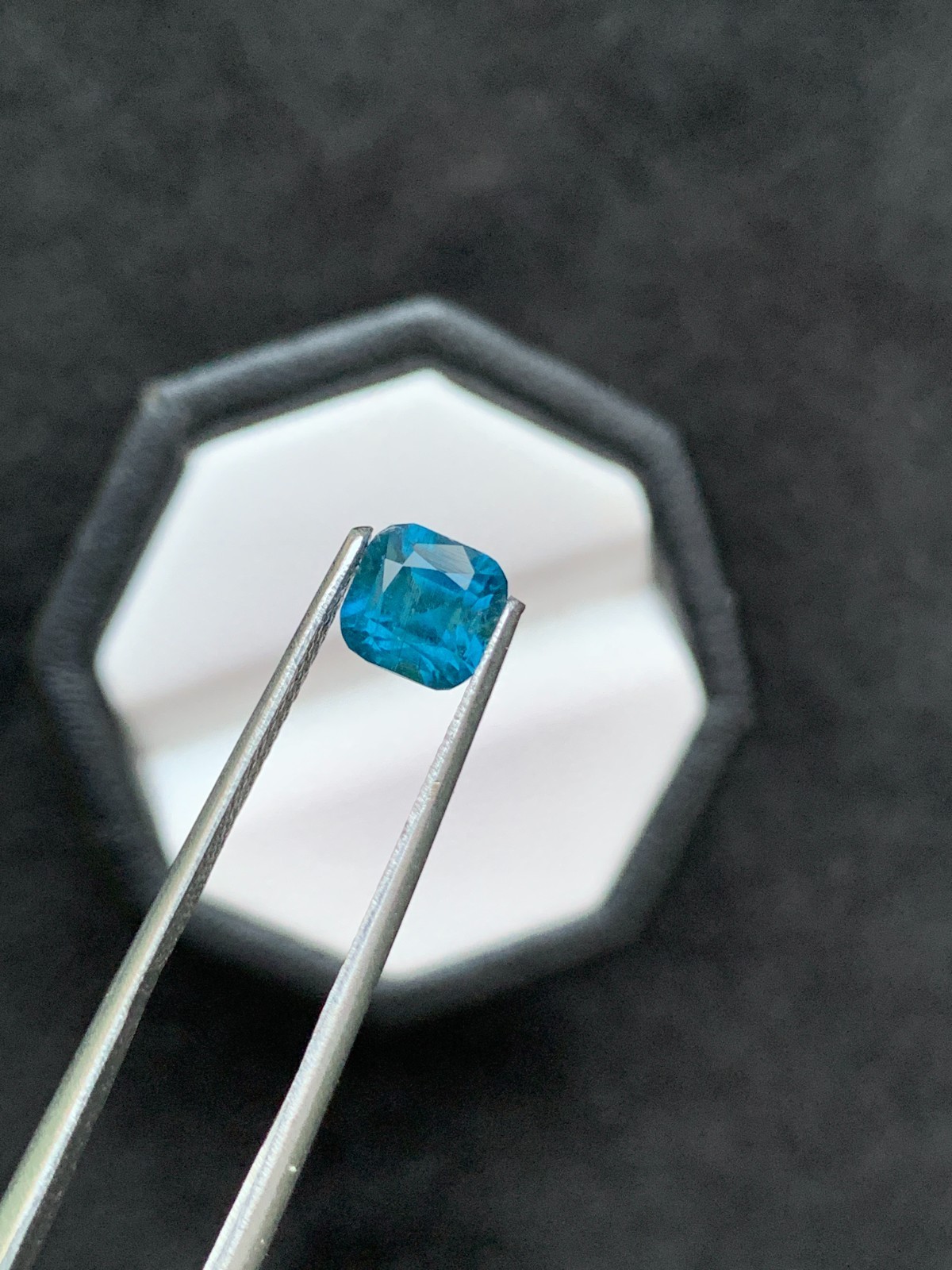 1.32 Ct Natural Untreated Ink Blue Tourmaline Cushion Cut Afghan Loose Gemstone