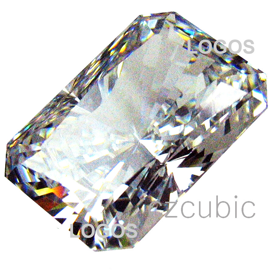 EMERALD-RADIANT CUT CUBIC ZIRCONIA SUPER QUALITY CLEAR LOOSE STONES U.S SHIP 7