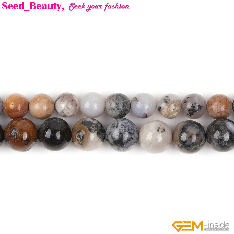 Natural American Amethyst Sage Jasper Stone Beads For Jewelry Making 15” Round