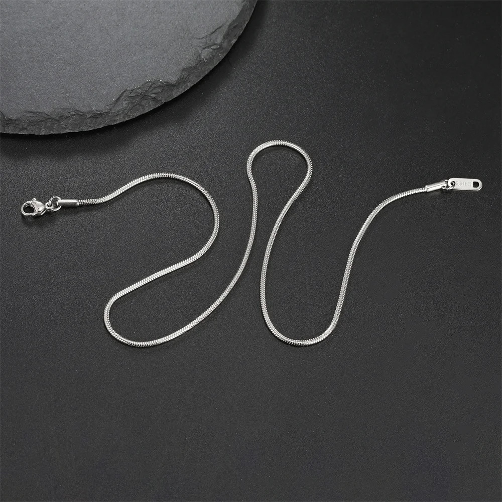 Snake Chain Necklace Stainless Steel 0.9mm 1.2mm 2mm 40-60cm Women Jewelry