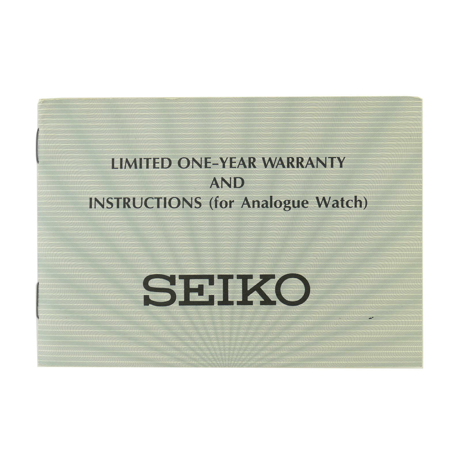 SEIKO VINTAGE LIMITED ONE-YEAR WARRANTY & INSTRUCTION FOR ANALOGUE WATCH BOOKLET