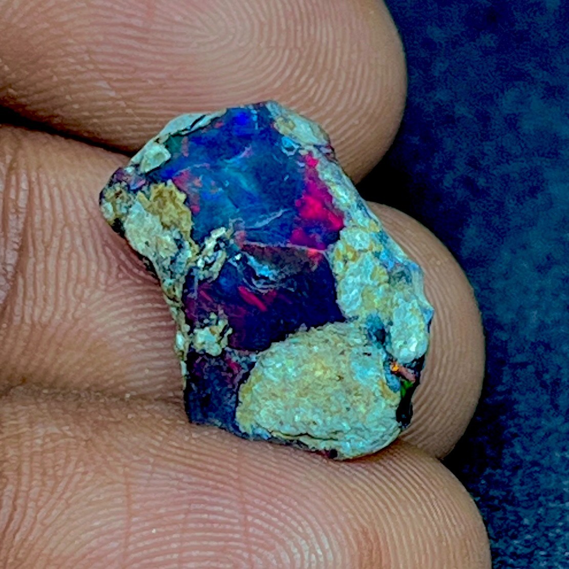 10 Ct Black Ethiopian Opal Rough, Jewelry Grade Welo Opal Rough, Multi Fire Opal