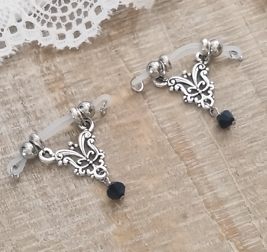 Filigree Fake Barbell – Fake Piercing- None Piercing Nipple Jewelry – b-114