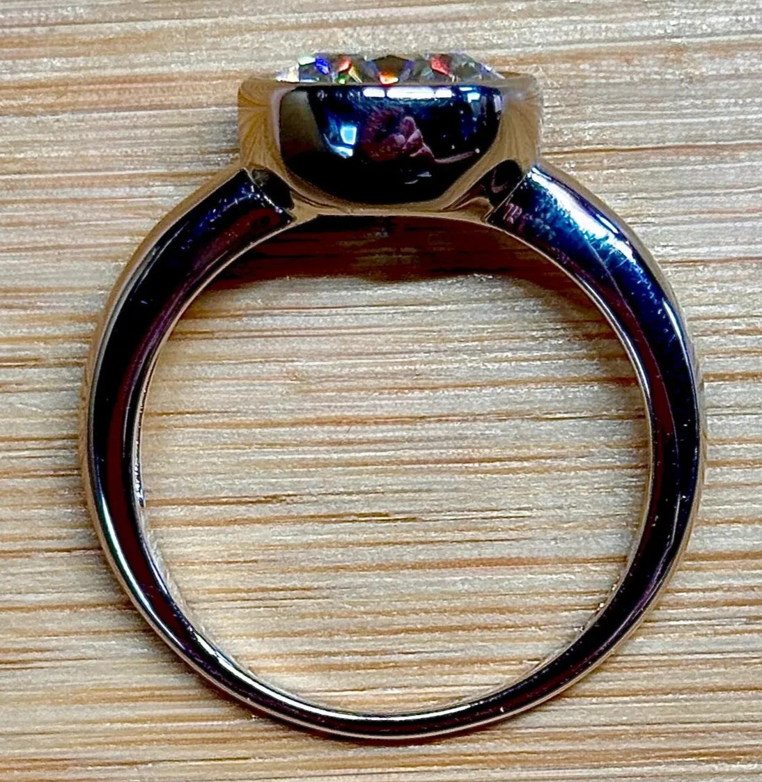 3Ct Round-Cut EF/VS1 Lab Grown Diamond Bezel-Style Wedding Ring Platinum 950