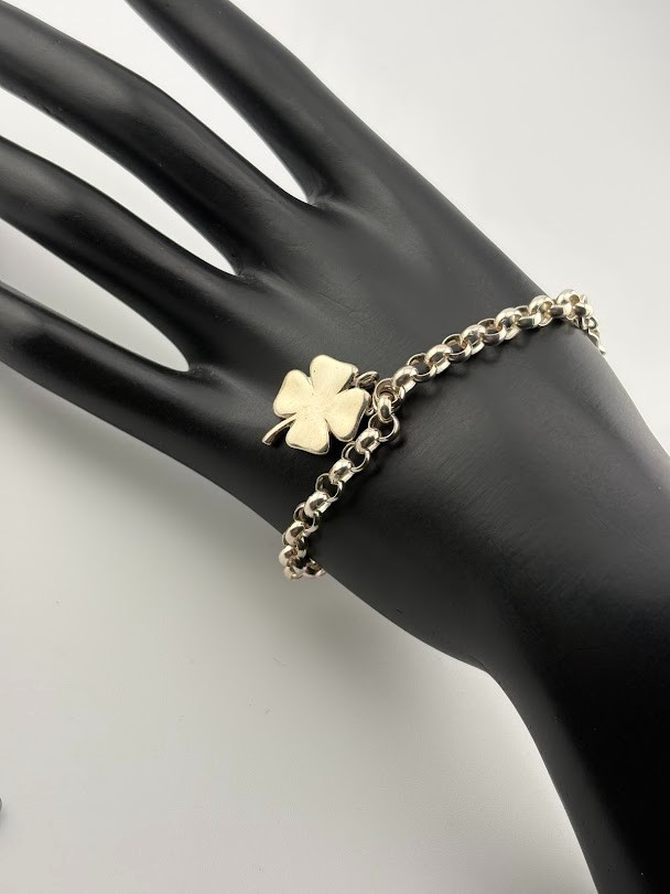 A THAILAND 925 STERLING SILVER 5.3MM ROLO BELCHER CHAIN BRACELET 7.25″ 2032