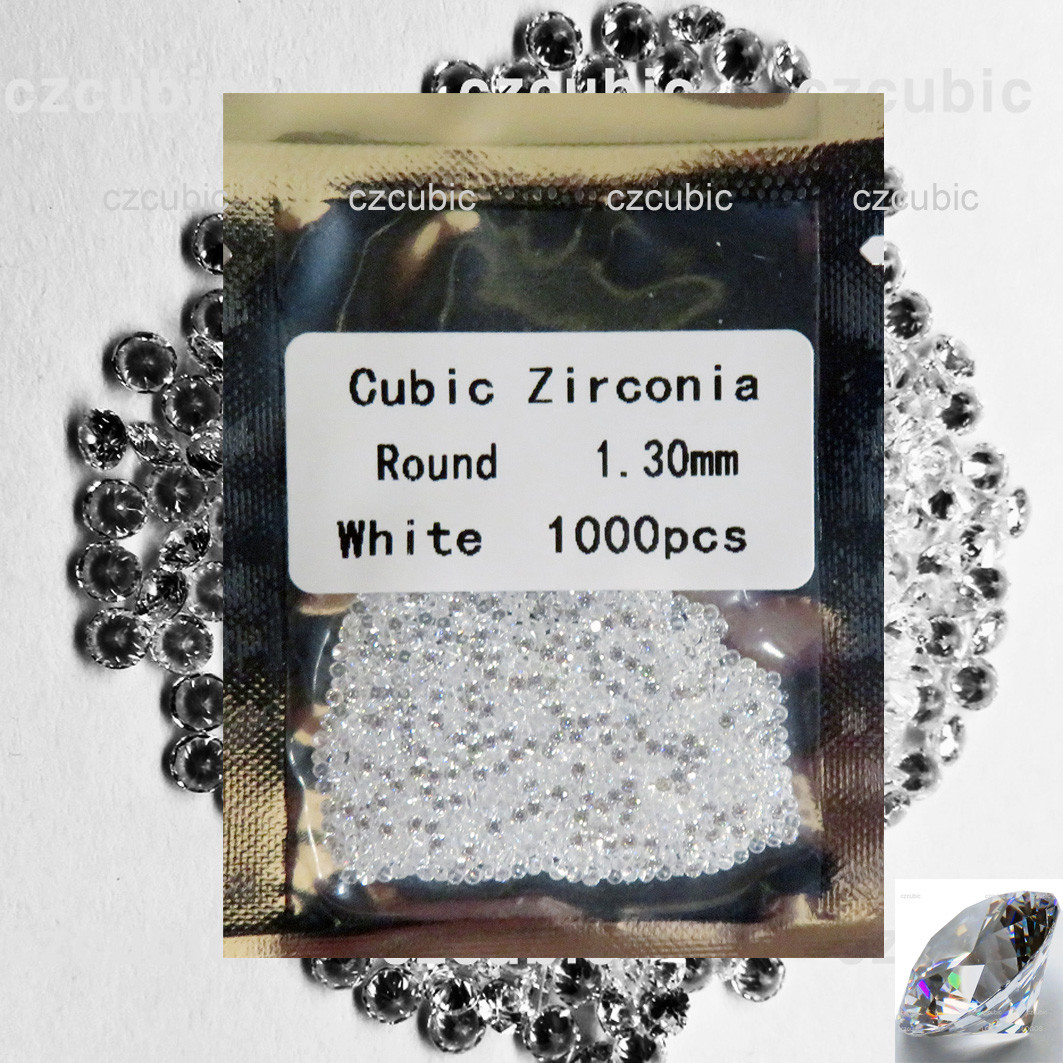 CUBIC ZIRCONIA CZ LOOSE STONE EACH 1000 PCS 0.8 – 2.00 MM 5A QUALITY SHIP IN USA