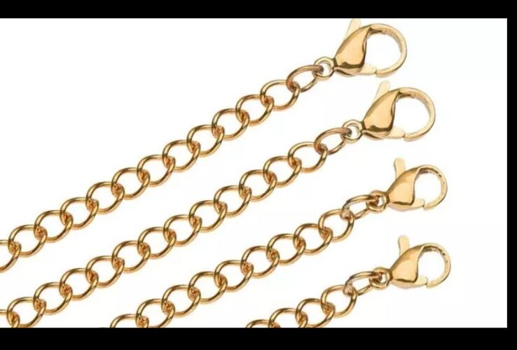 2-Pack Extender /Safety Chain Extender Necklace Bracelet Lobster lock 1″ To 6″