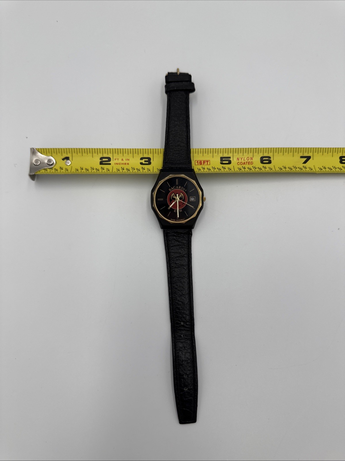 Vintage 80s Bacardi Rum Promotional Quartz Watch Octagonal Case Untested+Battery