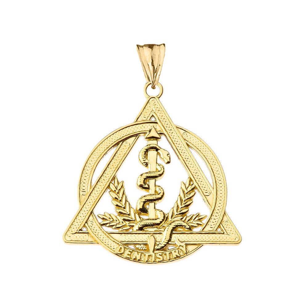 Gold Dentistry Symbol Pendant Necklace (Available In Yellow/Rose/White Gold)