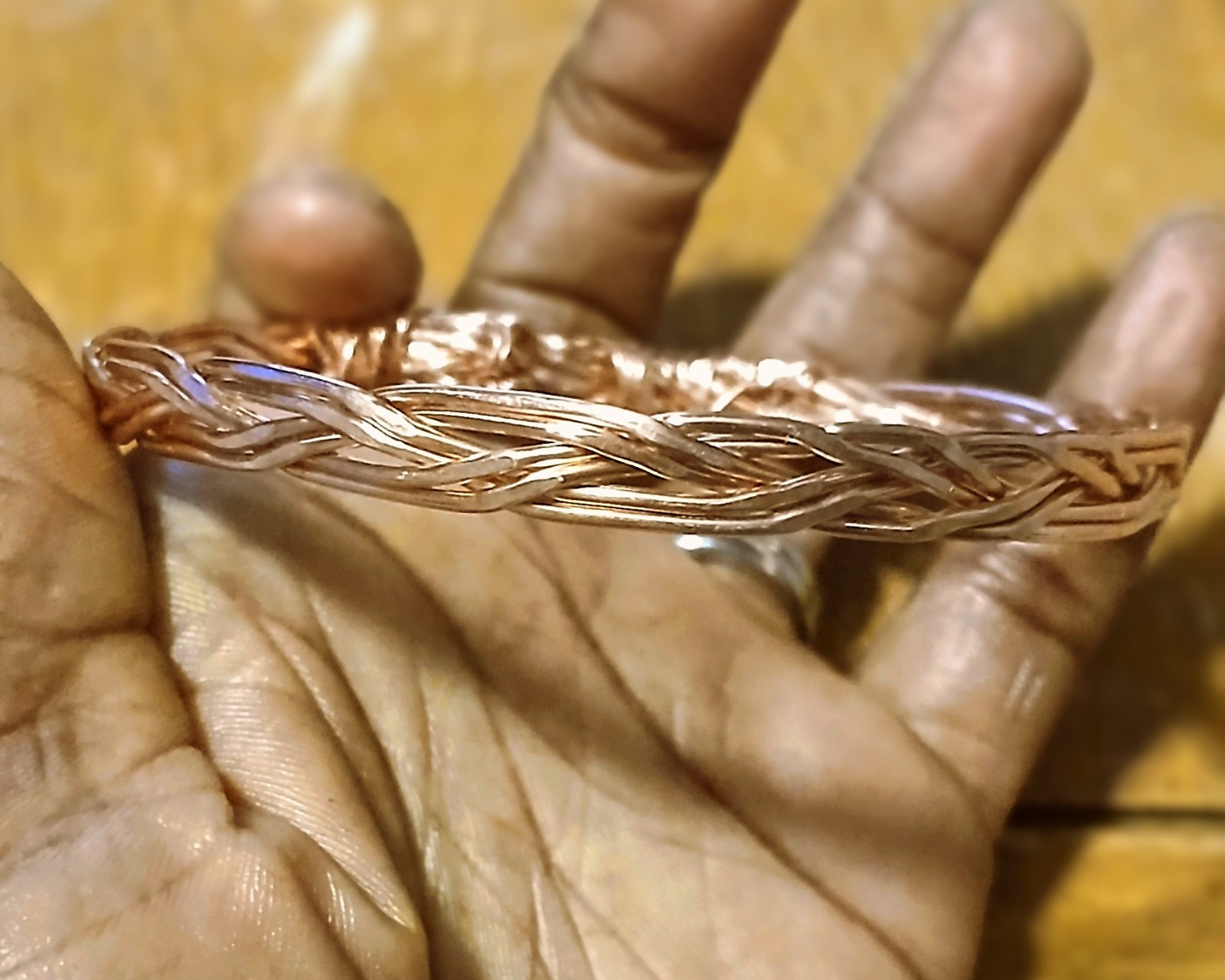 Handmade Braided Ancient Pure Cuff Copper Bracelet