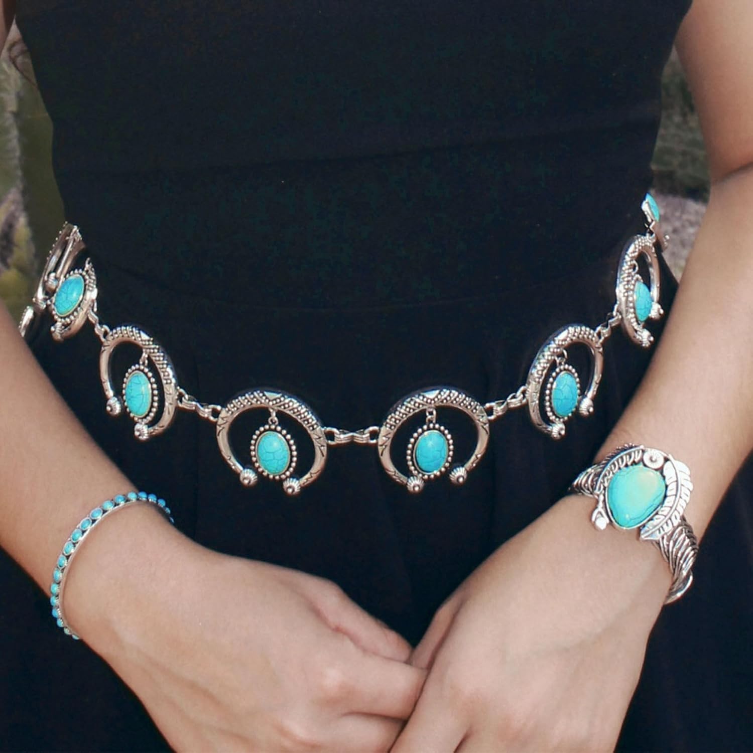 Turquoise Cuff Bracelet for Women Medium 7.87 Inches