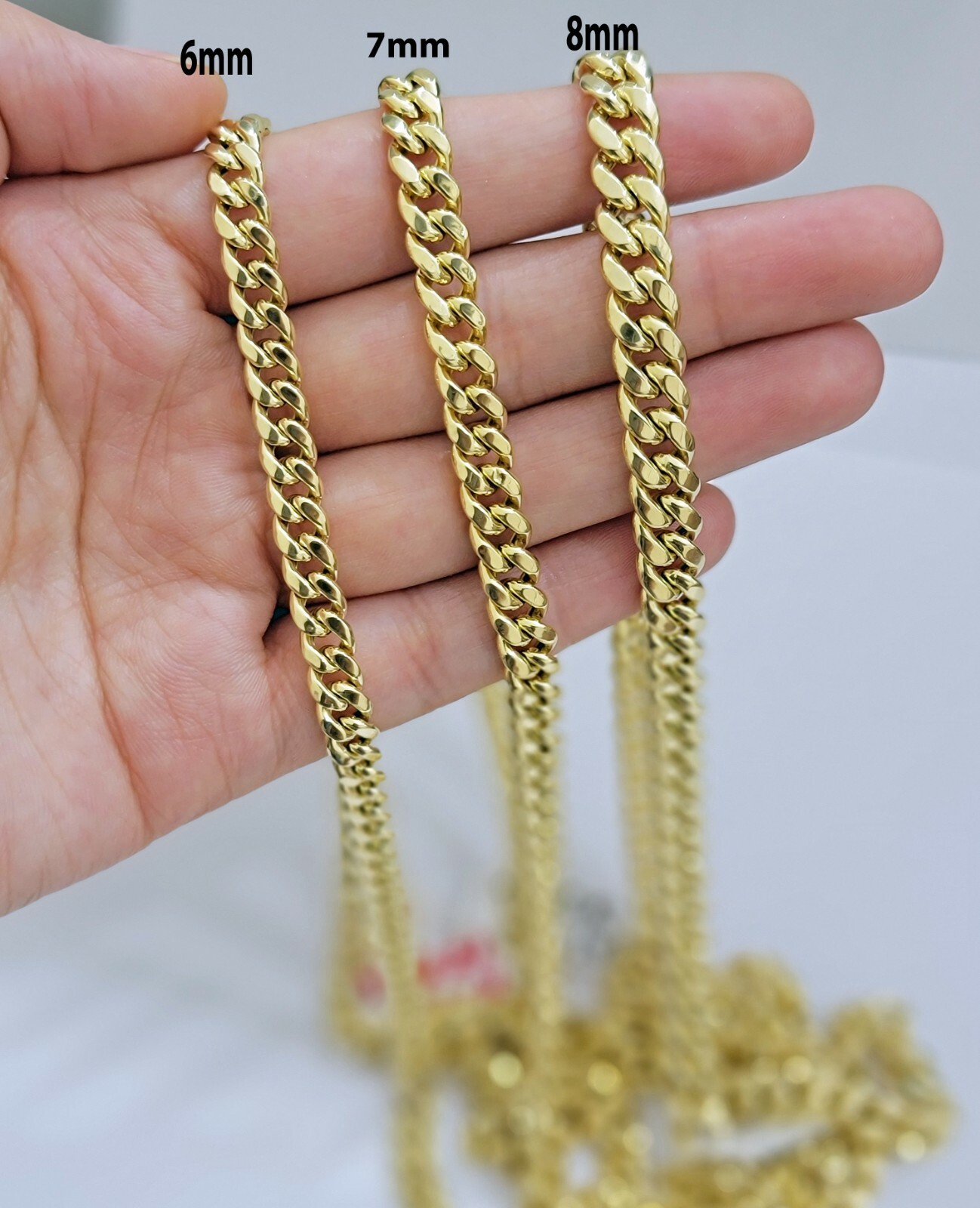 14k Yellow Gold chain Miami Cuban Link Necklace 6mm-9mm 18″-30″ Real Gold Sale