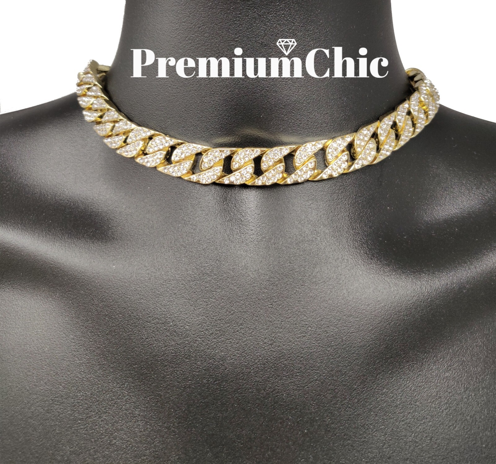 ICED Hip Hop Silver Plated Miami Cuban Choker Chain CZ Necklace or Bracelet
