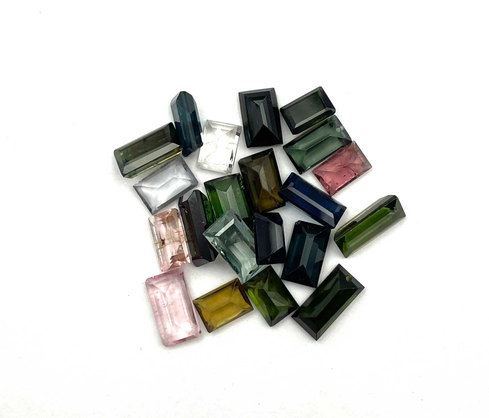 Natural Multi Tourmaline Baguette Cut Loose Gemstone Lot 5 Pcs 5*7-5*10 MM 6 CT