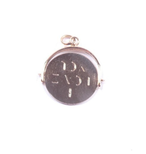 Pendant Vintage 9 carat gold I Love You Spinner height 18mm