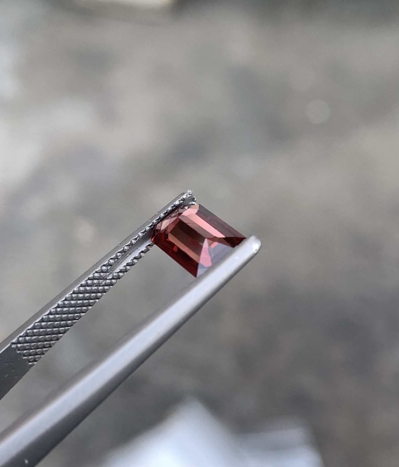 Red Spinel 1.27 Carat Slightly Included Emerald Cut 9mm Burma Loose Gemstone