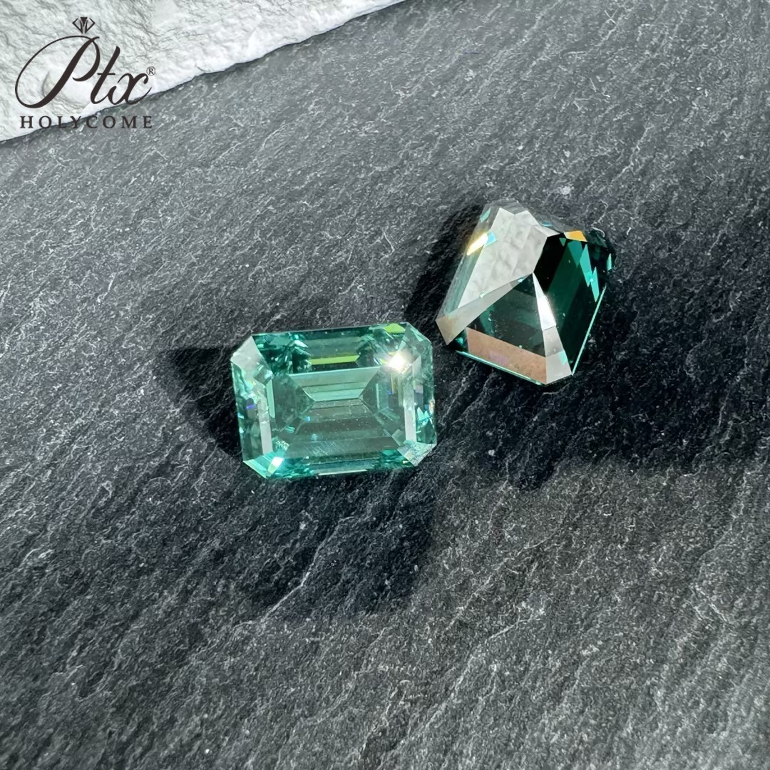 Brilliant Emerald Cut 0.2-10ct D Moissanite Loose Multiple Color VVS1 Gemstones