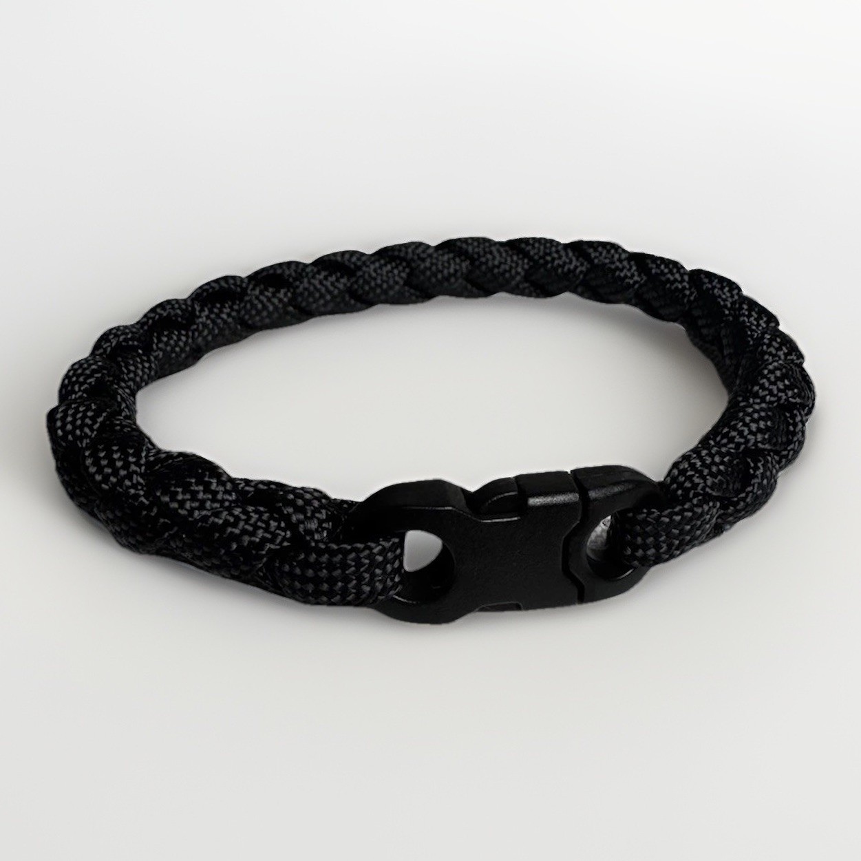 Black Minimalist Paracord Bracelet Custom Size Handmade Everyday Wear