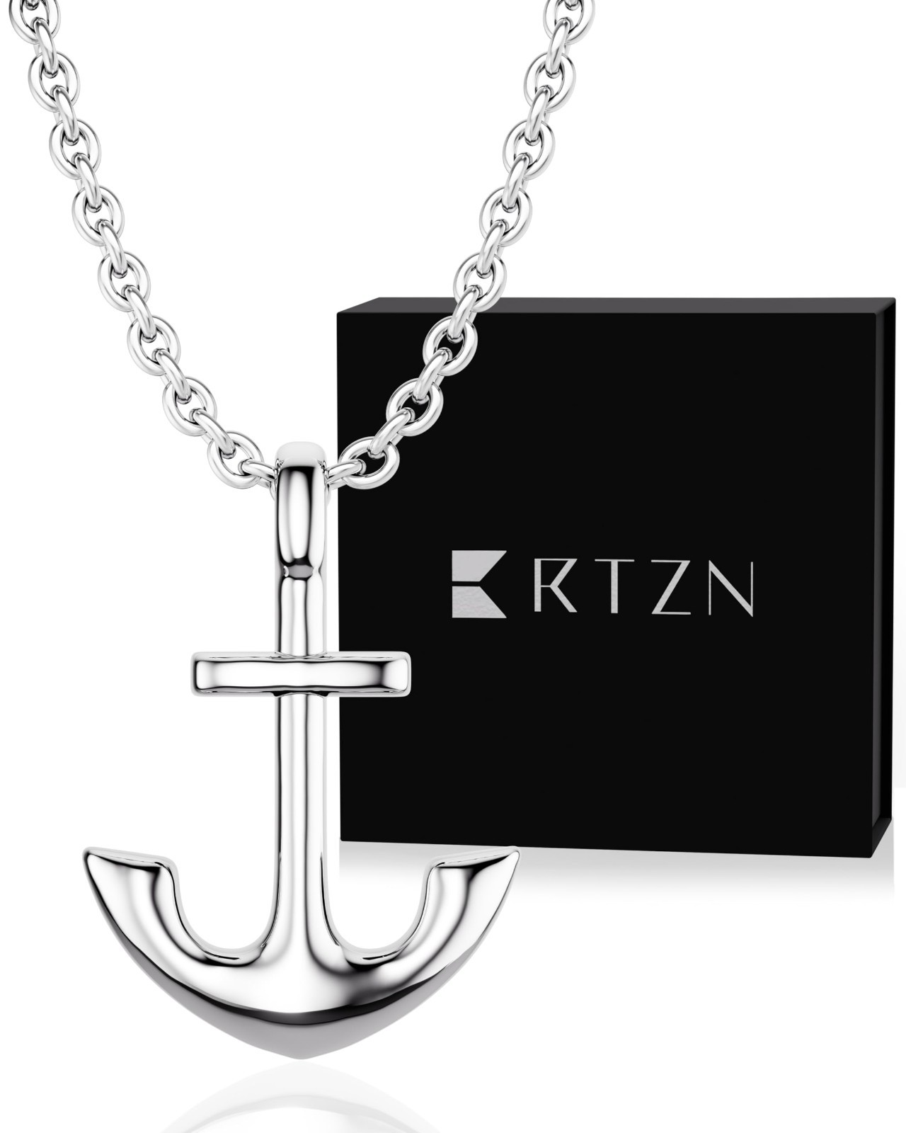 Men’s Stainless Steel Pendant Necklace – 22″ Chain, Waterproof, Non-Tarnish, Bol