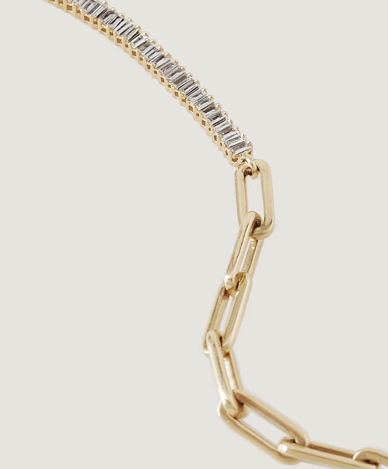 Baguette Tennis Link Bracelet Diamond