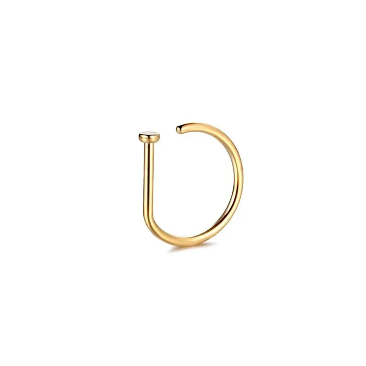 5Pcs Stainless Steel Fake Piercing Nose Ring D-Shape Punk Non Piercing Nose Clip
