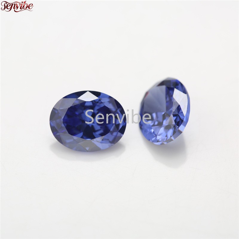 10~20pcs Tanzanite Blue Oval Cut Synthetic Zircon 5A Loose CZ Accent Gemstone