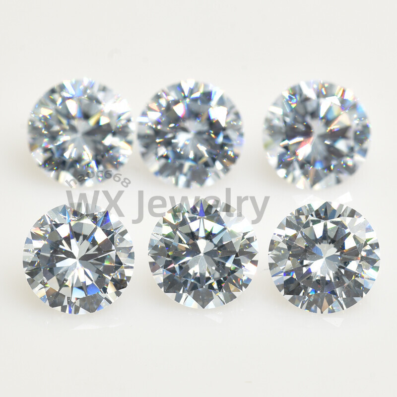 1000pcs 0.7~30mm Round Cut Loose Cubic Zirconia 8 Hearts And 8 Arrows 5A Jewelry