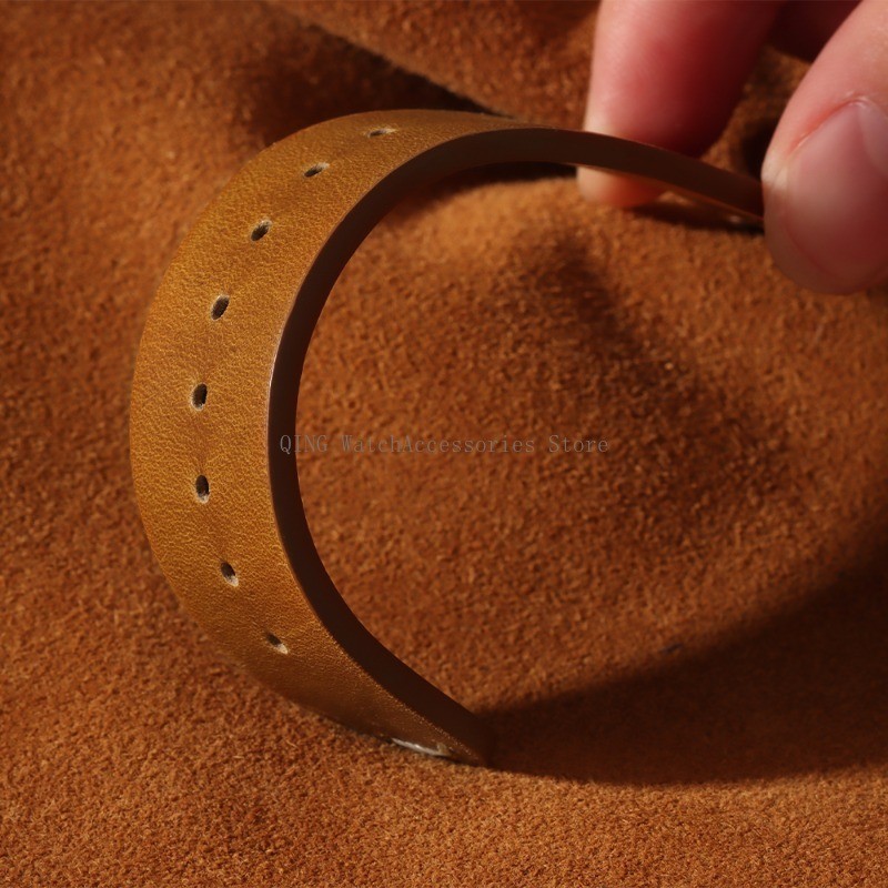 Retro Oil Wax Genuine Leather Watch Band 18 19 20 21 22 24mm Thin Cowhide Strap.